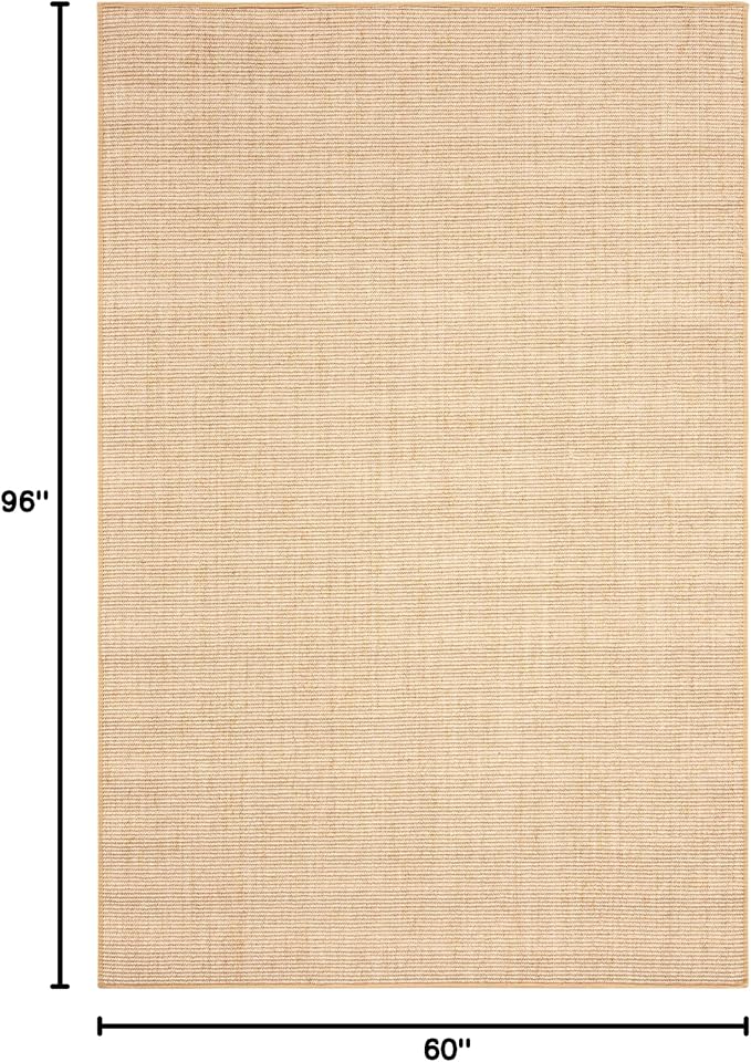 Martha Stewart x SAFAVIEH Area Rug Collection - 5' x 8', Beige & Ivory, Sisal & Jute, Farmhouse Style, Ideal for Living Room, Bedroom, Office, Dining Space (MSR9501C)