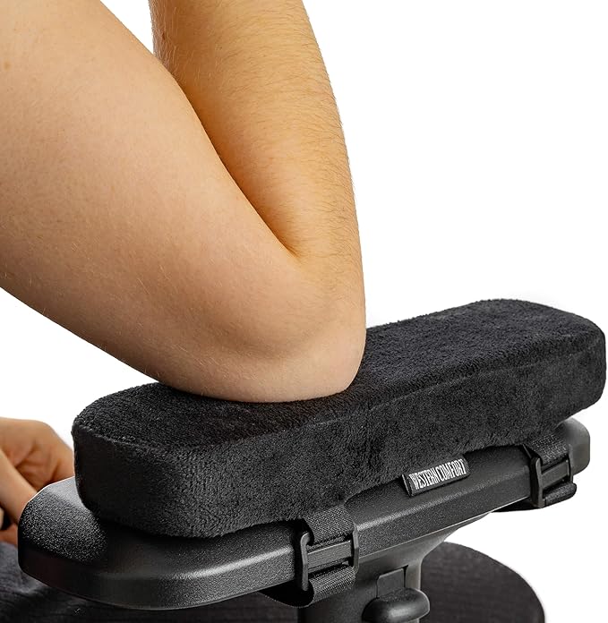 WESTERN COMFORT Thick Armrest Pads - Memory Foam Office Chair Arm Pads - Arm Rest for Desk Chair & Gaming Chair Armrest Pads - Chair Arm Covers - Elbow Support