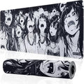XL Black & White Manga Gaming Mouse Pad – Large Japanese Art Desk Mat for Keyboard & Mouse – Non-Slip Water-Resistant Surface, Stitched Edges – 31.5x11.8 in (X-Large)