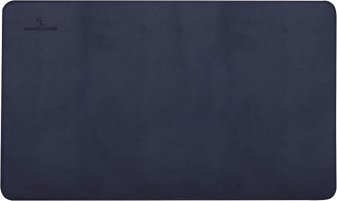 Gallaway Leather Desk Mat - Office Writing Desk Pad, Medium 24" x 14" Navy Blue, Gift Ready Elegant Computer Desk Cover Protector