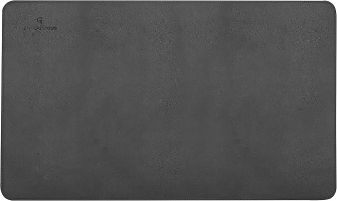 Gallaway Leather Desk Mat,Desk Writing Pad - Office Desk Pad, Medium 24" x 14" Gray, Desk Mats on Top of Desks, Gift Ready Elegant Computer Desk Mat Desk Cover Desk Pad Protector PU Leather