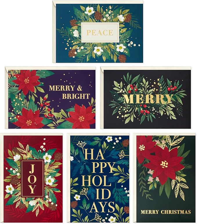 Hallmark Bulk Christmas Cards with Envelopes, 72-Pack (Merry and Bright)