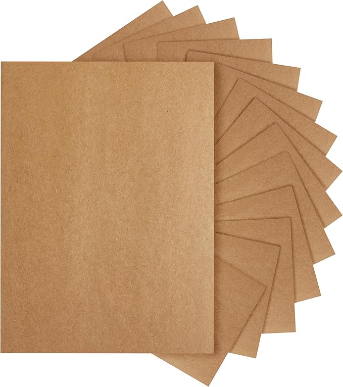 Silunkia 28 Sheets Brown Cardstock 8.5 x 11 Kraft Paper 92lb | Heavyweight Dark Brown paper Card Stock for Greeting Cards, Wrapper, Office Printing, Stationery, Invitations, Certificates