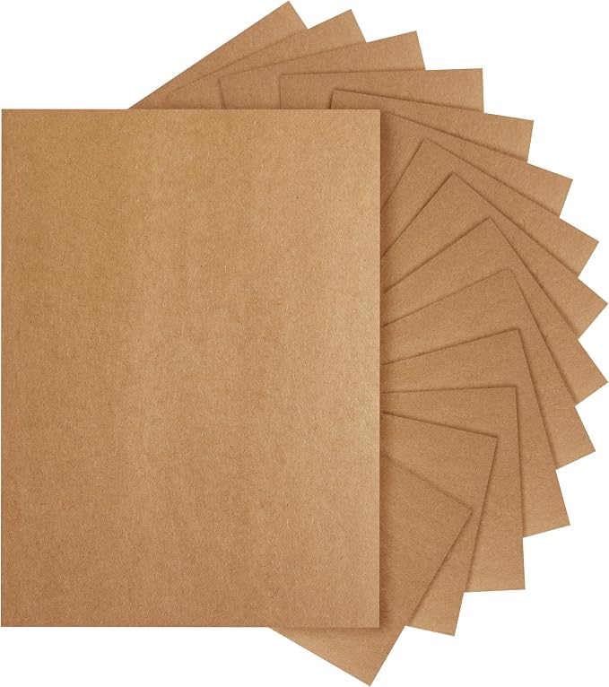 Silunkia 120 Sheets Brown Cardstock 8.5 x 11 Kraft Paper 92lb | Thick Printer Paper Card Stock for Greeting Cards, Stationery, Wrapper, Office Printing, School Crafts, Wedding Invitations