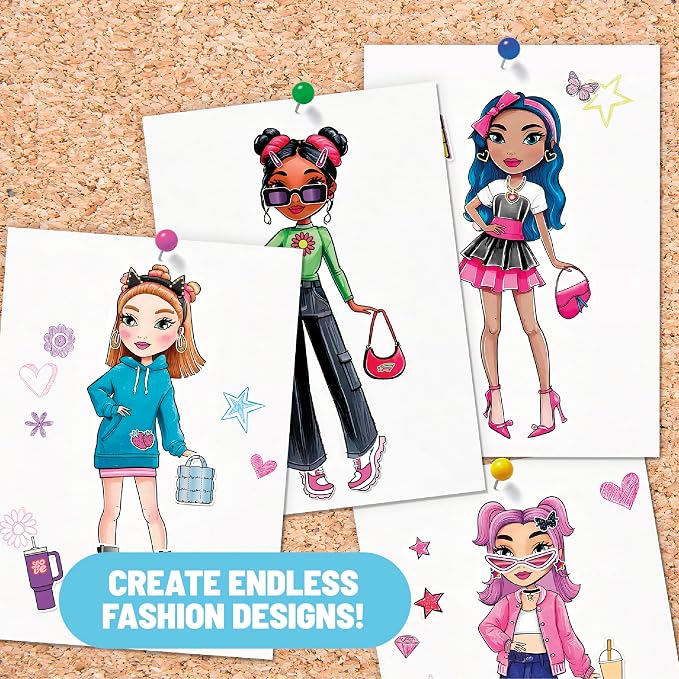 Claire’s Light-Up Fashion Designer LED Tracing Tablet - 330-Piece Arts & Crafts Kit| Fashion Templates, Stickers, Colored Pencils & Paper| Kids Coloring & Drawing Board Activity| Girls Toy Gift|Age 8+