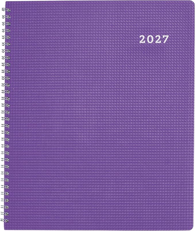 Brownline® 2027 DuraFlex Weekly Planner, Appointment Book, 12 Months, January to December, Twin-Wire Binding, 11" x 8.5", Purple (CB950V.PUR)