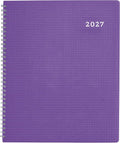 Brownline® 2027 DuraFlex Weekly Planner, Appointment Book, 12 Months, January to December, Twin-Wire Binding, 11" x 8.5", Purple (CB950V.PUR)