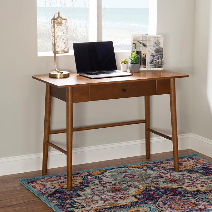 Melissa Mid Century Walnut Desk by Linon