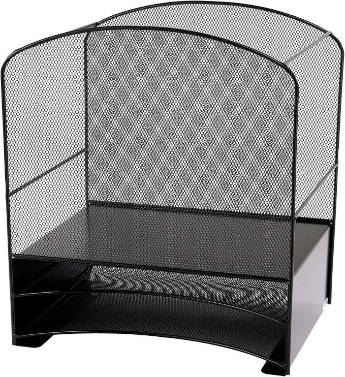 Safco Products 3260BL Onyx Mesh Hanging File with 2 Horizontal Sorters, Black