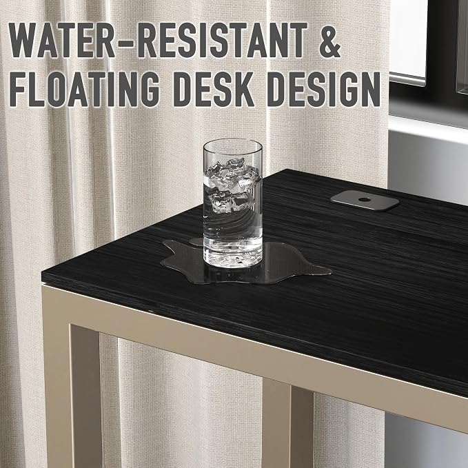 SHW 55-Inch Commercial-Grade Office Computer Desk, Espresso | 10-Year Limited Warranty