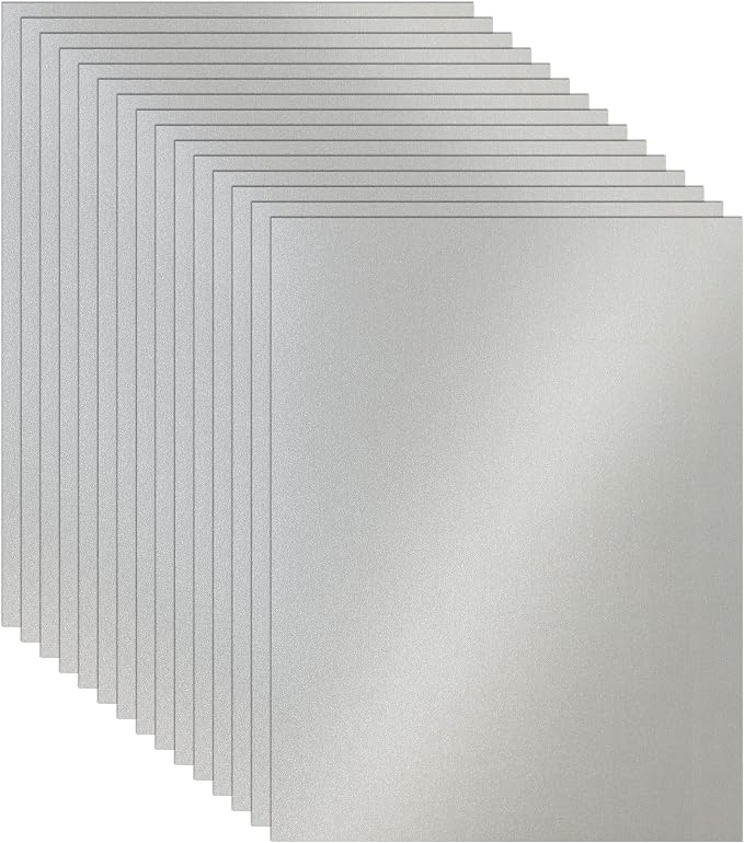 Guakicae 100 Sheets Grey Shimmer Cardstock 8.5 x 11 Metallic Paper 92lb | Heavyweight Gray Paper Card Stock for Wedding Invitations, Crafting, Thank You Cards, Business Cards, Graduations