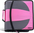 Case-it Dual Binder | Two 1.5" D-Rings | 600-Sheet | Dual-101 Light Pink | Dual 2-in-1, Pencil Pouch, Multiple Pockets, School & Office Organizer, Shoulder Strap