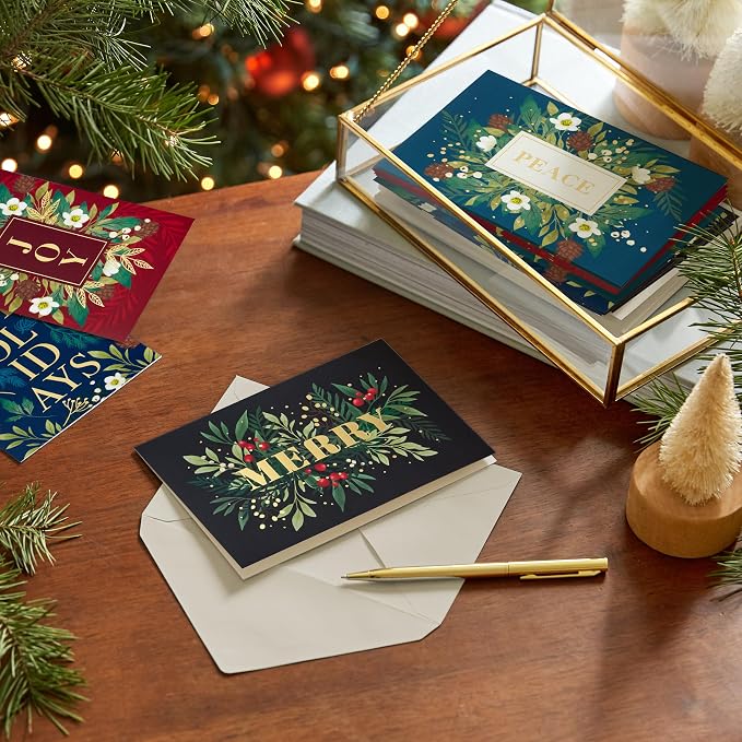 Hallmark Bulk Christmas Cards with Envelopes, 72-Pack (Merry and Bright)