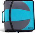 Case-it Dual Zipper Binder | Two 1.5" D-Rings | 600-Sheet | Dual-101 Teal | Dual 2-in-1, Pencil Pouch, Multiple Pockets, School & Office Organizer, Shoulder Strap