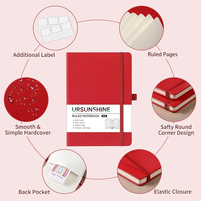 Ruled Notebook/Journal - Classic Lined Journal/Notebook, 5.3'' x 8.26''
