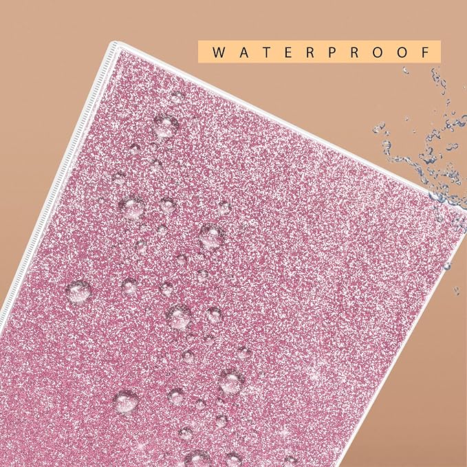 NatureTouch 3 Ring Binder, Glitter 1 Inch Organizer (10.5'' x 11.5'') Holds 8.5’’ x 11’’ Letter Size 300 Pages, Waterproof Durable View Binder, 1 Pack, Crystal Pink