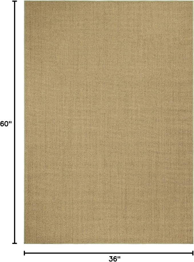 Martha Stewart x SAFAVIEH Area Rug Collection - 3' x 5', Green, Sisal & Jute, Farmhouse Style, Ideal for Living Room, Bedroom, Foyer, Accent Space (MSR9501Y)