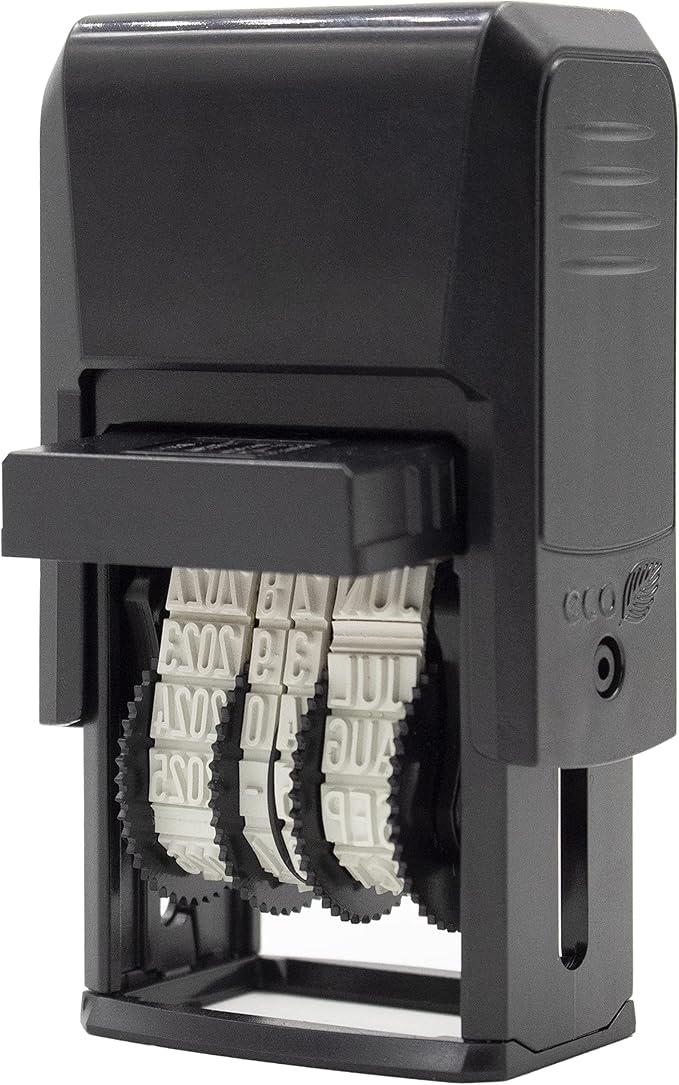 ZIGEL D50 Date Stamp with Posted - Self Inking Date Stamp - Black