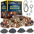 National Geographic Rock Tumbler Refill Kit with 3 Lbs. Madagascar Rocks | 3 Lbs. Rough Madagascar Rocks, Jasper and Quartz, Rock Tumbler Grit, Jewelry Accessories, Rock Polishing Supplies