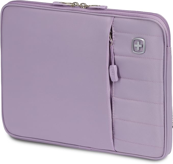 SwissGear Padded Zippered Laptop Sleeve, Micro-Twill Laptop Case with Zippered Front Compartment & Fleece Lining