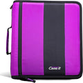 Case-it School Zipper Binder | 2" O-Rings | 350-Sheet | D-251 Deep Purple | Classic, Multiple Storage Pockets, Shoulder Strap, School & Office Organizer
