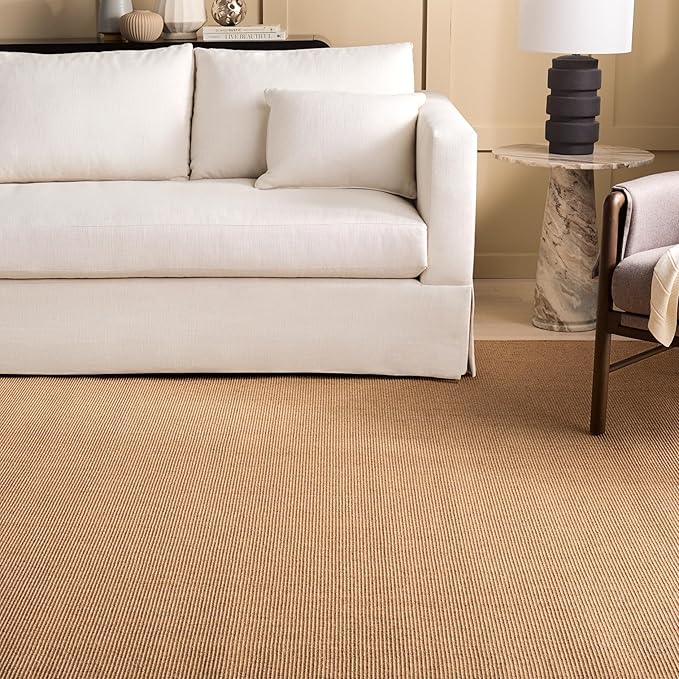Martha Stewart x SAFAVIEH Area Rug Collection - 9' x 13', Beige, Sisal & Jute, Farmhouse Style, Ideal for Living Room, Bedroom, Office, Dining Space (MSR9501B)