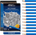 STAEDTLER Mars Lumograph Art Drawing Pencils (12-Pack) - Sustainable, Break-Resistant Graphite, Metal Case