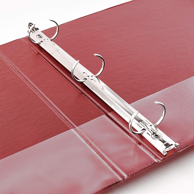 Avery Standard 3 Ring Binders, 1" Round Rings, 175-Sheet Capacity, 1.4 Inch Wide Spine, Red Binders, Ideal for Lightweight Organization and Occasional Referencing (12-Pack of 03310)