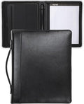 Samsill 15540 Regal Leather Padfolio Zipper 1 inch Ring Binder, Carry Handle, Interior 10.1 Inch Tablet Sleeve, Letter Size Writing Pad, Black