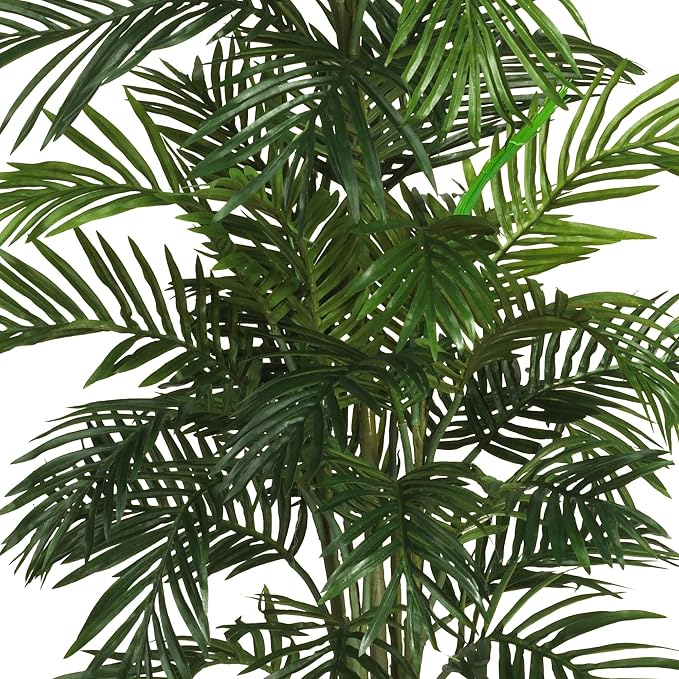 Nearly Natural 56 in Artificial Areca Palm Tree with Basket Floor Plant | Thirty-Two Lifelike Leaves, Wicker Basket Included, Maintenance-Free Indoor Accent, Home and Office Decor