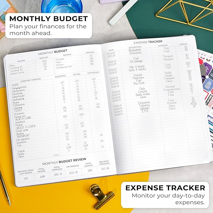 Clever Fox Planner Pro Premium – Luxurious Weekly & Monthly Planner with Budget Organizer for Productivity & Goals, Undated, A4 (Gray)
