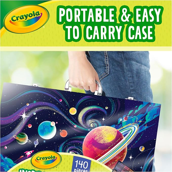 Crayola Inspiration Art Case Coloring Set, 140pc Space Theme – Art Kit for Kids, Crayons, Markers, Pencils, Gift for Boys & Girls, Ages 5, 6, 7, 8 [Amazon Exclusive]