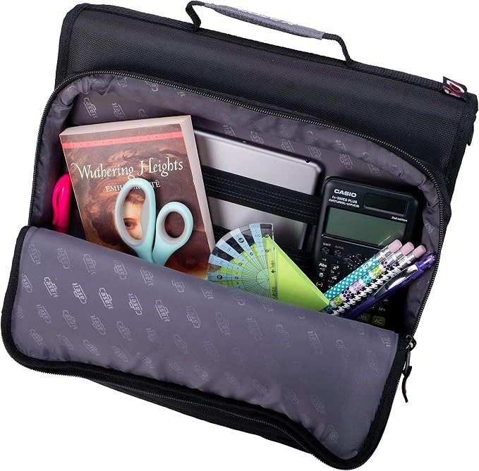 Case-it School Zipper Binder | 2" O-Rings | 400-Sheet | LT-007 Mint Blue | Universal, 13-Inch Laptop/Tablet Padded Pocket, Multiple Storage Pockets, Shoulder Strap, School & Office Organizer