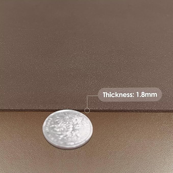 Zinkooat Leather Table Cover,1.8mm Thick,17x60 Inch Desk Cover,Dresser Cover Top,Dresser Protector Top,Dresser Cover,End Table Cover.(Mud Color+Champagne Gold,17x60)