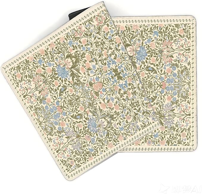 Cute Floral Aesthetic Daisy Gaming Mouse Pad, Pink Rug Desk Mat with Anti-Slip Base & Stitched Edges, Computer Keyboard & Laptop Pad, 35.4" x 15.7" in in Workstation Accessories