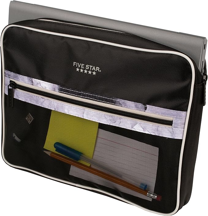 Five Star Zipper Binder, 3 Inch 3-Ring Binder with D Rings, Removable Padded Case, 5-Tab Expanding File and Multi-Use Strap, 850 Sheet Capacity, Black/Gray (29296IT8)
