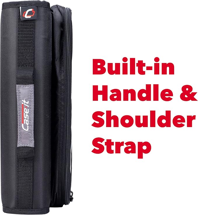 Case-it School Zipper Binder | 2" O-Rings | 400-Sheet | LT-007 Mint Blue | Universal, 13-Inch Laptop/Tablet Padded Pocket, Multiple Storage Pockets, Shoulder Strap, School & Office Organizer