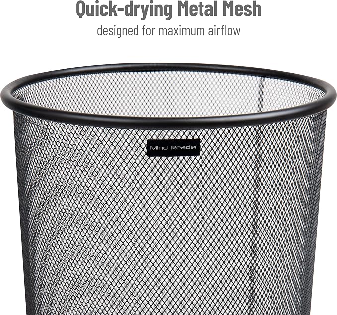 Mind Reader Umbrella Stand, Multi-Purpose Mesh Storage Stand, Organizer for Office and Entryway, Metal Mesh, Black