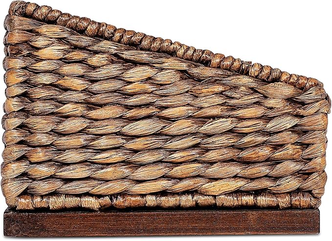 BIRDROCK HOME Seagrass Desk Organizer - Brown Wash - Hand Woven - Natural - Stylish Decorative Design - Mail Filer