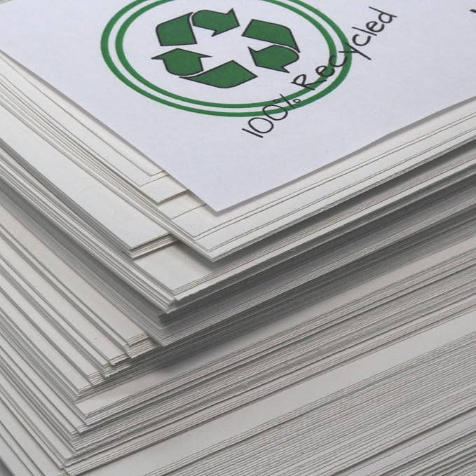 BCreativetolearn 100% Eco Recycled Art A4 Cartridge Paper White Great Art Paper 140gsm Pack of 250 Sheets - Suitable for bookmaking, Sketching, Painting, Printing and More