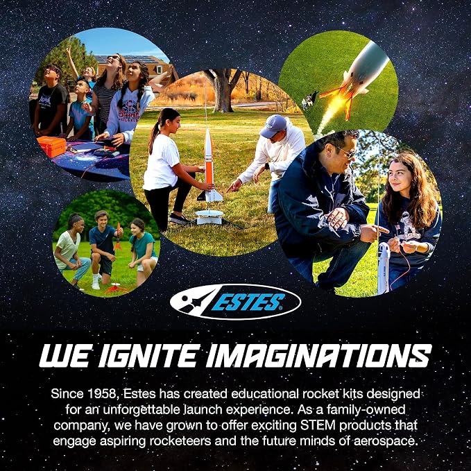 Estes 1754 Bulk Pack of 12 Wizard Rocket-Building Kits, Intermediate Flying-Rocket-Model Kits for Ages 10+, Classroom Science Experiments