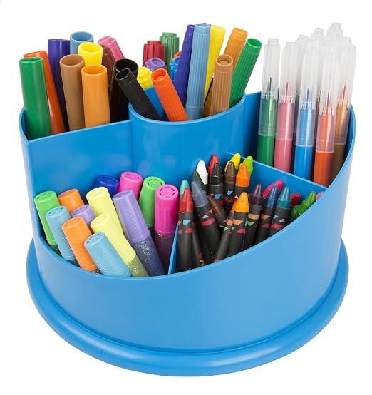 Revolving Desktop Art Carousel – 101-Piece Kids Art Supply Set for Ages 4+ | Creativity, Fine-Motor Skills & Sensory Learning Toy