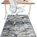 Office Chair Mat for Hardwood Tile Floor, Abstract 36"X 60" Desk Mats for Office Chair on Rolling Chairs Carpet, Desk Anti-Slip 1/5" Thick Rug for Computer Chair, Thin Low-Pile Floor Mat, Dark Gray
