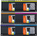 BAZIC Products Noir Neon 3-Ring Pencil Pouch with Mesh Window, 24-Box | clear mesh window and a zipper closure for pens, pencils, supplies