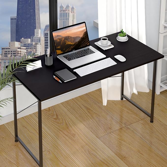 Small Space Writing Desk with Headphone Hooks, Modern Simple Design, Suitable for Study, Home Office and Living Room