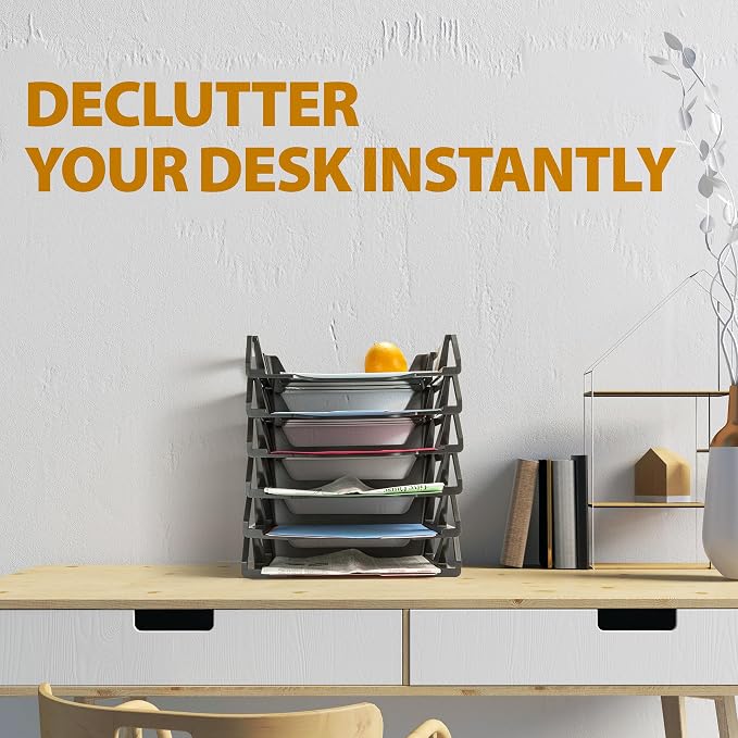 Officemate Recycled Desk Tray, Side Load, 15 1/8 x 8 7/8 x 15, Letter/A4, 6/PK (26212)