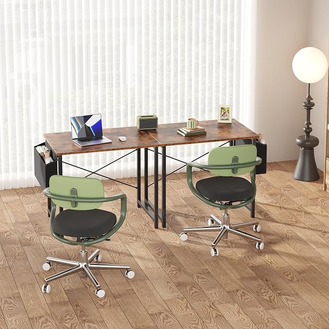 OLIXIS Small Computer Desk, 31 Inch Gaming Desks for Home Office | Writing Study Craft Work Table, Computer Workstation for Bedroom Small Spaces with Storage Bag, Brown