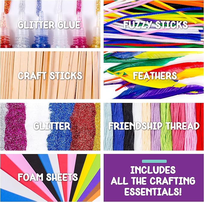 Made By Me Ultimate Craft Box, Art & Craft Activities 1000 Piece Set, Storage Case, Great for Preschool Arts & Crafts, Adult & Group Projects, Craft Box for Kids Girls & Boys