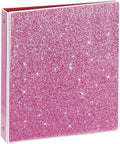 NatureTouch 3 Ring Binder, Glitter 1 Inch Organizer (10.5'' x 11.5'') Holds 8.5'' x 11''Letter Size 300 Pages, Waterproof Durable View Binder, 1 Pack, Pink