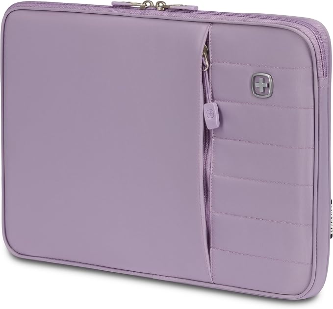 SwissGear Padded Zippered Laptop Sleeve, Micro-Twill Laptop Case with Zippered Front Compartment & Fleece Lining